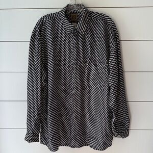 Bruno Bordese Black and White Casual Button Down Shirt Sz L